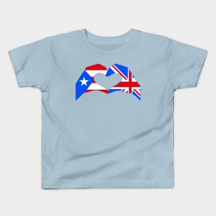 We Heart Puerto Rico & UK Patriot Flag Series Kids T-Shirt